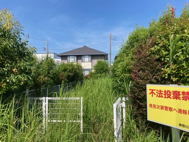 施設敷地周辺の草刈り 施工前